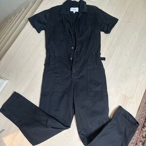 pistola Black Short-Sleeve Utility Jumpsuit